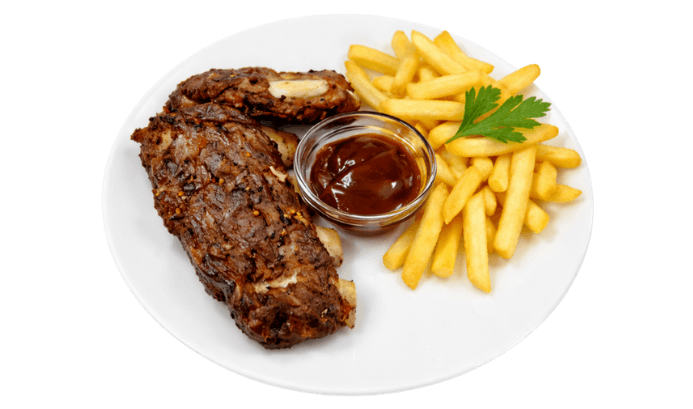 Coaste de Porc (Ribs) cu Cartofi Prăjiți